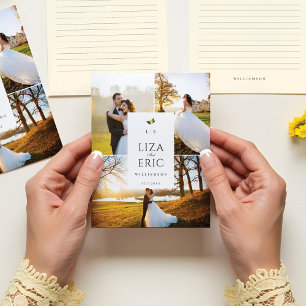 Tarjeta De Agradecimiento Fotos de la elegante boda de un árbol floral con f