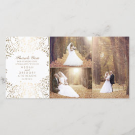 Tarjeta De Agradecimiento Fotos de la elegante boda del bebé dorado gracias