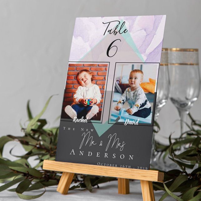 Tarjeta De Agradecimiento Fotos de la infancia número de tabla de Bodas de B (Subido por el creador)