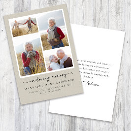 Tarjeta De Agradecimiento Fotos de la línea de memoria de amor Simpatía fune