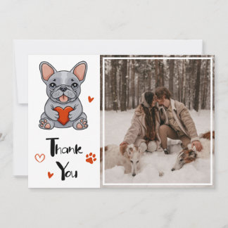Tarjeta De Agradecimiento Fotos de un capricho Boda de Bulldog francés