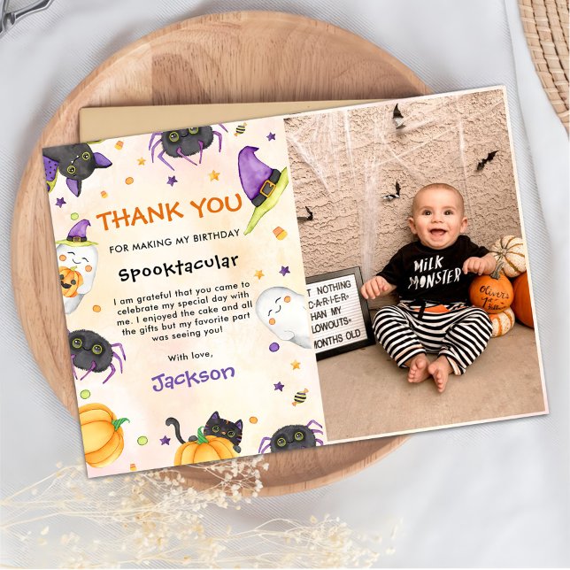Tarjeta De Agradecimiento Fotos en Spooktacular por cumpleaños de Halloween (Subido por el creador)