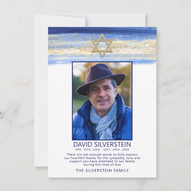 Tarjeta De Agradecimiento Fotos funerarias gracias a la simpatía de una estr (Anverso)