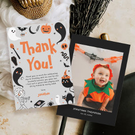 Tarjeta De Agradecimiento Fotos Halloween Birthday Boy