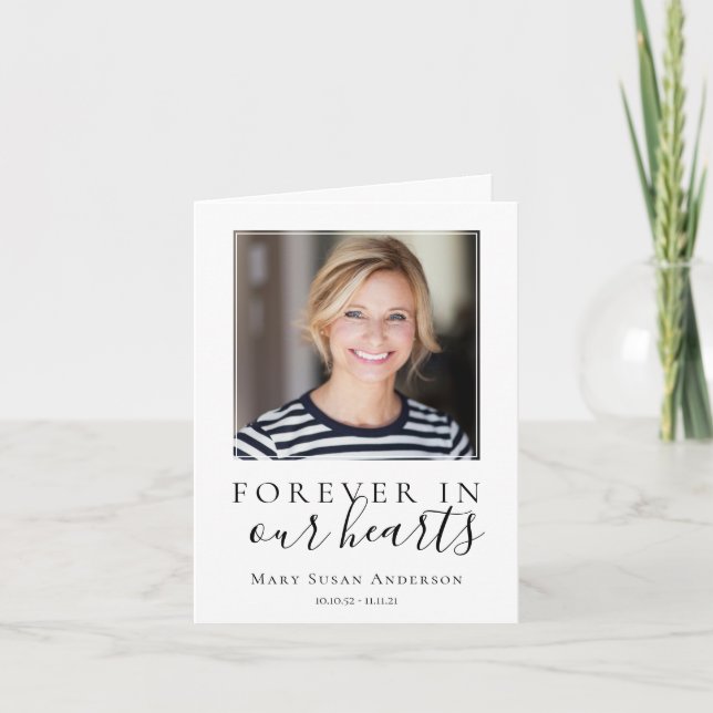 Tarjeta De Agradecimiento Fotos Minimalistas: Funeral (Anverso)