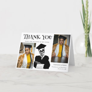 Tarjeta De Agradecimiento Fotos modernas de guiones en Skeleton Graduation G