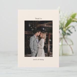 Tarjeta De Agradecimiento Fotos personalizadas de boda elegantes marrones ma