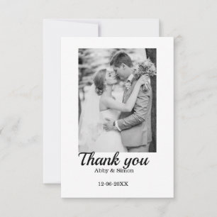 Tarjeta De Agradecimiento Fotos simples: boda moderna y elegante