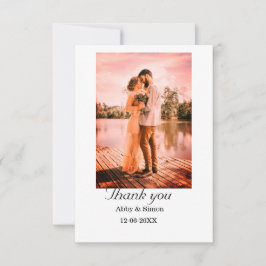 Tarjeta De Agradecimiento Fotos simples: boda moderna y elegante