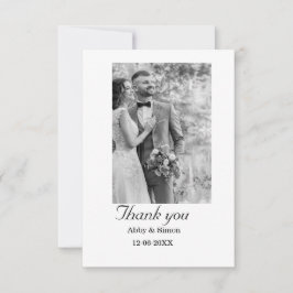 Tarjeta De Agradecimiento Fotos simples: boda moderna y elegante