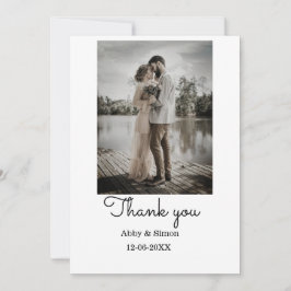 Tarjeta De Agradecimiento Fotos simples: boda moderna y elegante