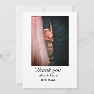 Tarjeta De Agradecimiento Fotos simples: boda moderna y elegante