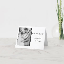 Tarjeta De Agradecimiento Fotos simples: boda moderna y elegante