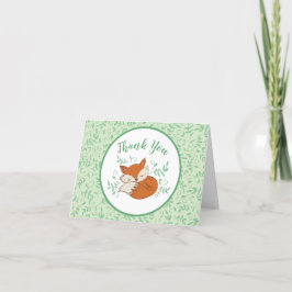 Tarjeta De Agradecimiento Fox Baby Shower Woodland Animals
