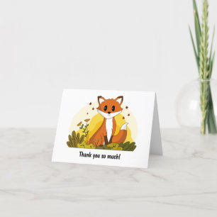 Tarjeta De Agradecimiento Fox de otoño gracias