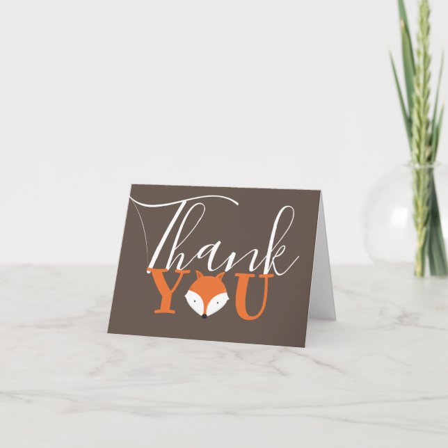 Tarjeta De Agradecimiento Fox Face Gracias (Anverso)