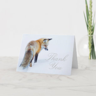 Tarjeta De Agradecimiento Fox rojo en invierno