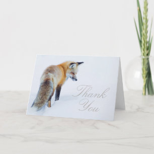 Tarjeta De Agradecimiento Fox rojo en invierno