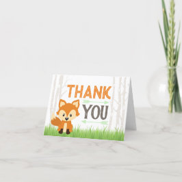 Tarjeta De Agradecimiento Fox Tribal Woodland Camper Baby Shower Gracias C