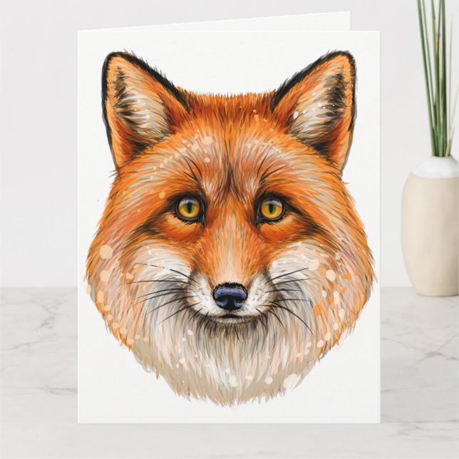 Tarjeta De Agradecimiento Foxy Fox Greeting Card - See Back (Anverso)