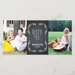 Tarjeta De Agradecimiento Framing de hojas Boda Gracias Cartas