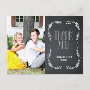 Tarjeta De Agradecimiento Framing de hojas de Boda Gracias Cartucho