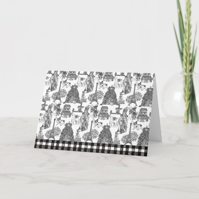Tarjeta De Agradecimiento FRANCÉS BULLDOG Frenchie Black Toile (Anverso)