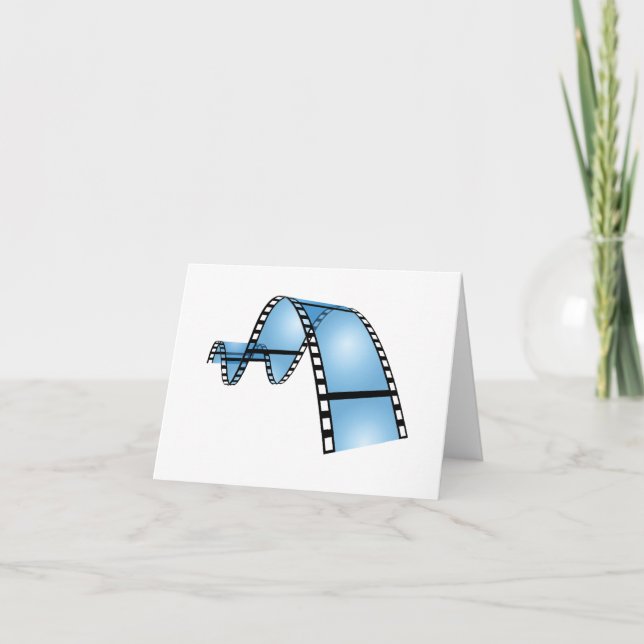 Tarjeta De Agradecimiento Franja de película azul (Anverso)