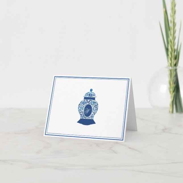 Tarjeta De Agradecimiento Frasco de jengibre con chinoiserie de Versalles Mo (Anverso)