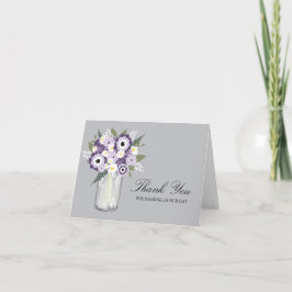 Tarjeta De Agradecimiento Frasco de Mason lleno de flores silvestres