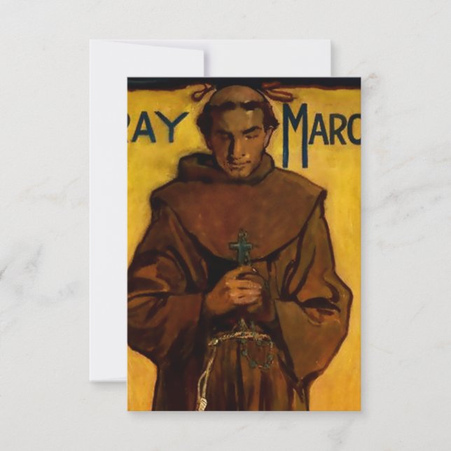 Tarjeta De Agradecimiento “Fray Marcos” Western Art by Gerald Cassidy (Anverso)