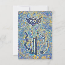 Frazzled Cat Notecard