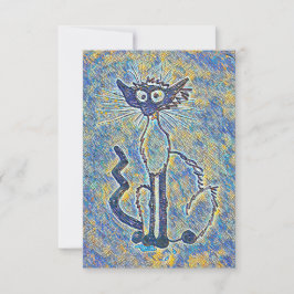 Tarjeta De Agradecimiento Frazzled Cat Notecard