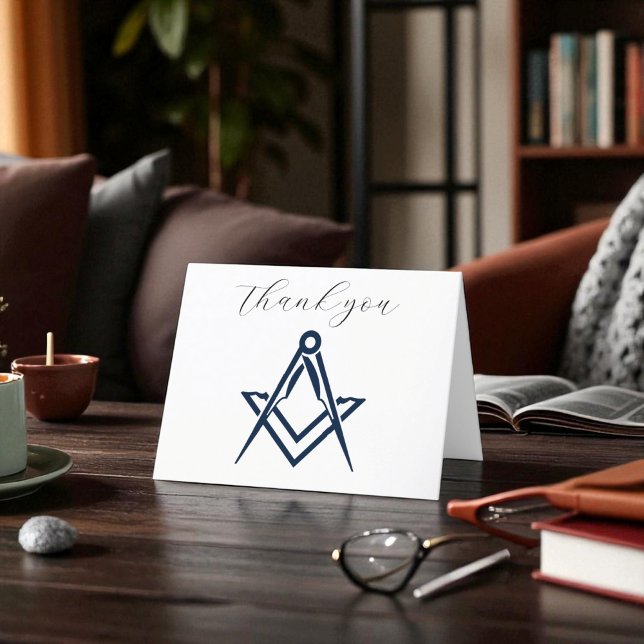 Tarjeta De Agradecimiento Freemason Masonic Square y Compass Gracias (Subido por el creador)