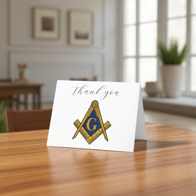 Tarjeta De Agradecimiento Freemason Masonic Square y Compass Gracias (Subido por el creador)