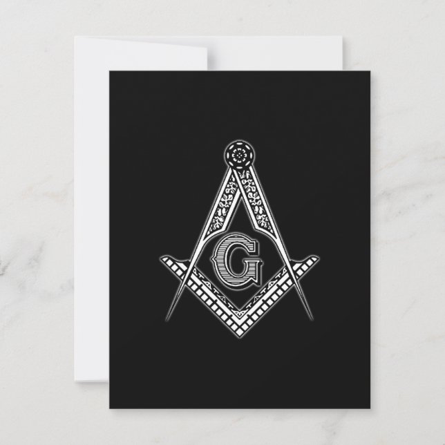 Tarjeta De Agradecimiento Freemason (negro) (Anverso)