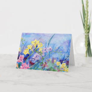 Tarjeta De Agradecimiento "Freesias" Blank Notecard