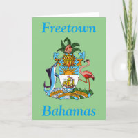 Freetown, Bahamas con escudo de armas (Eleuthera)