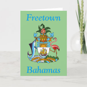 Tarjeta De Agradecimiento Freetown, Bahamas con escudo de armas (Eleuthera)