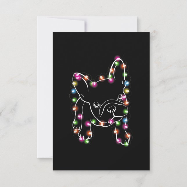 Tarjeta De Agradecimiento French Bulldog Christmas Light (Anverso)