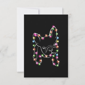 Tarjeta De Agradecimiento French Bulldog Christmas Light