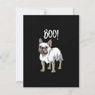 Tarjeta De Agradecimiento Frenchie Ghost Costume Funny Bulldog Halloween