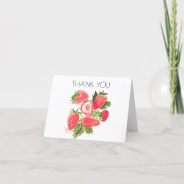 Tarjeta De Agradecimiento Fresa Berry 1er cumpleaños Gracias