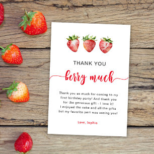 Tarjeta De Agradecimiento Fresa Berry Mucho