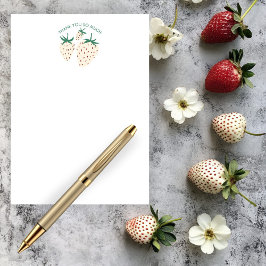 Tarjeta De Agradecimiento Fresa Blanca Cute Pineberry PERSONALIZADA 
