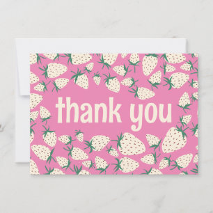 Tarjeta De Agradecimiento Fresa Blanca Cute Pineberry PERSONALIZADO 