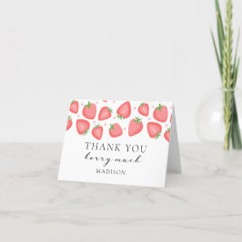 Tarjeta De Agradecimiento Fresa doblada Gracias Berry Card Mucho