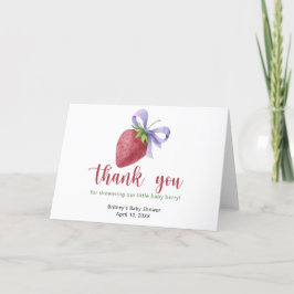 Tarjeta De Agradecimiento Fresa dulce con un lazo - gracias