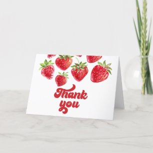 Tarjeta De Agradecimiento Fresa Gracias Bayas Mucho