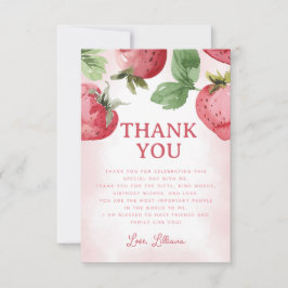 Tarjeta De Agradecimiento Fresa rosada